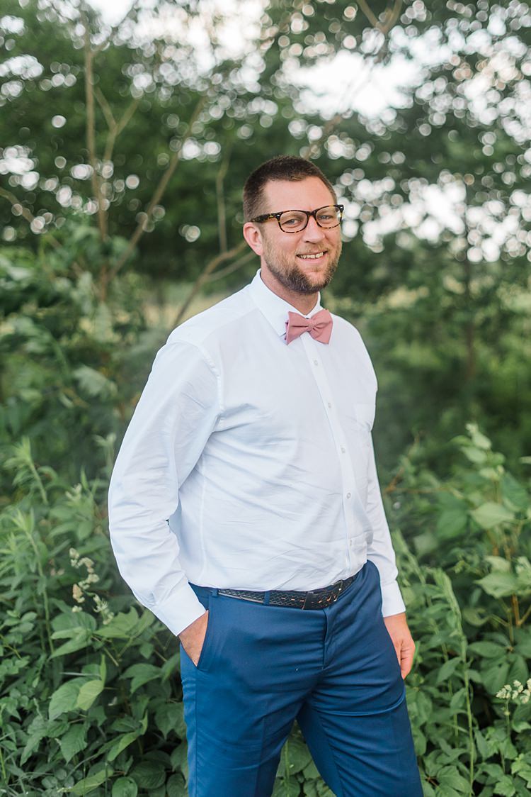 Groom Bowtie Colourful Bohemian Barn Wedding Pennsylvania http://www.dawn-derbyshire.com/
