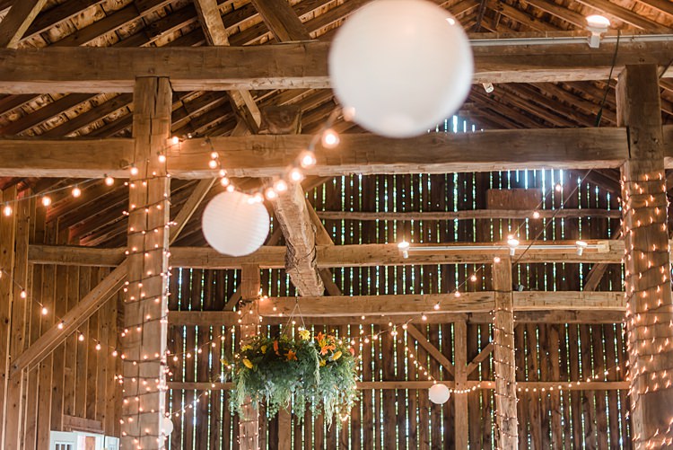Barn Decor Festoon Lighting Colourful Bohemian Barn Wedding Pennsylvania http://www.dawn-derbyshire.com/