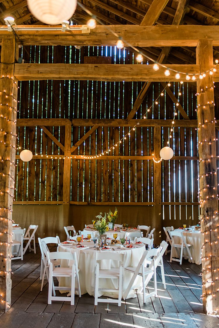 Barn Festoon Lighting Tables Colourful Bohemian Barn Wedding Pennsylvania http://www.dawn-derbyshire.com/