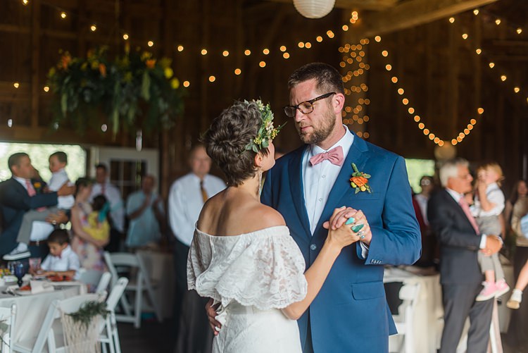 First Dance Colourful Bohemian Barn Wedding Pennsylvania http://www.dawn-derbyshire.com/