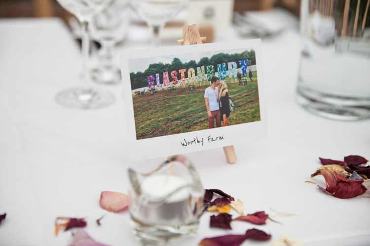 Polariod Table Names Photos Summer Festival Country Estate Wedding http://kerryannduffy.com/