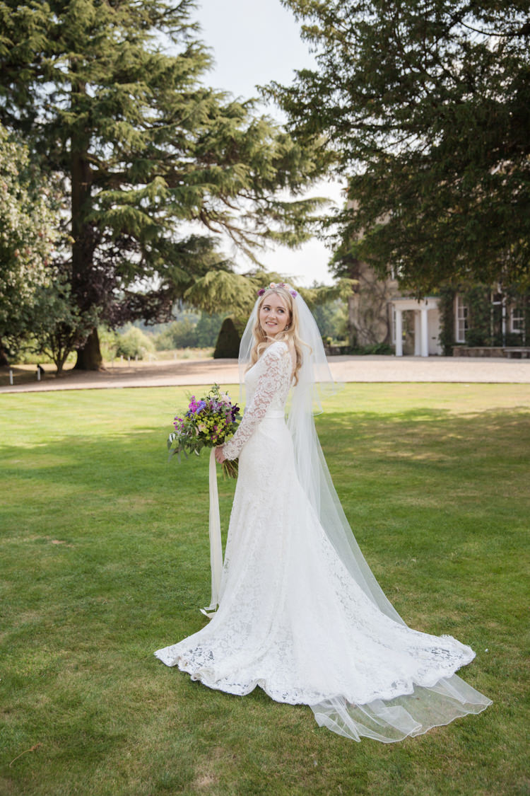 Lace Sleeves Bride Bridal Dress Gown Veil Summer Festival Country Estate Wedding http://kerryannduffy.com/