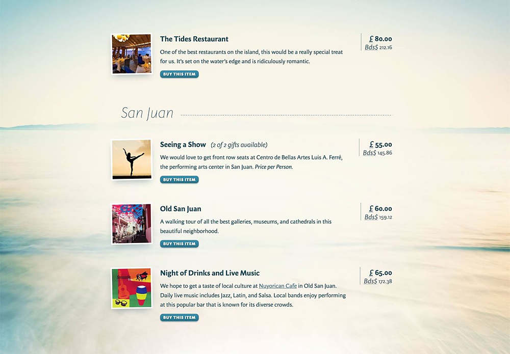 Honeymoon Gift List UK Directory Supplier Wedding Buy Our Honeymoon