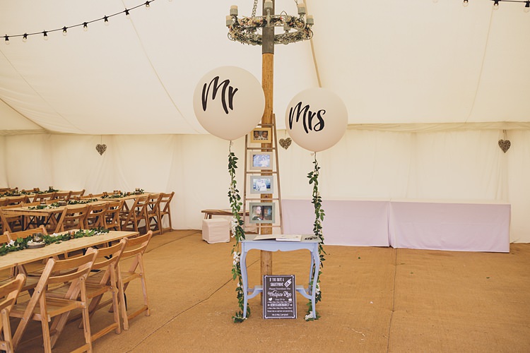 Mr Mrs Balloons Decor Big Stylish Outdoors Glamping Wedding https://www.jessyarwood.co.uk/