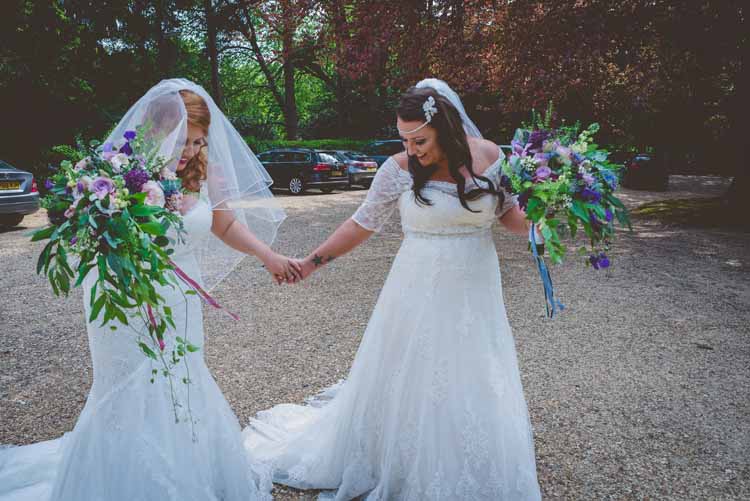 Brides Bridal A Line Veil Sweetheart Bouquet Trailing sleeves Champagne Lace Hairpiece Eclectic Floral Fun Wedding http://www.photographybypaloma.co.uk/