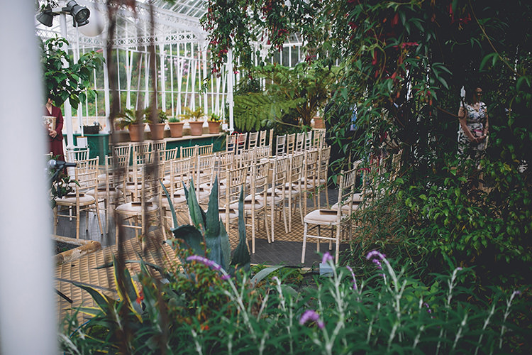 Botanical Tropical Greenery Ceremony Darling Pale Pastels Conservatory Wedding http://storyandcolour.co.uk/