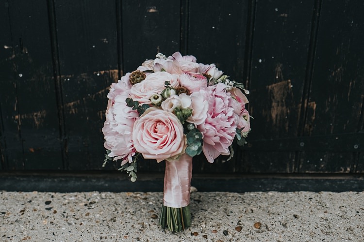 Pink Rose Peony Peonies Bouquet Flowers Bride Bridal Burgundy Blush Minimal Elegant Barn Wedding http://www.rosshurley.com/