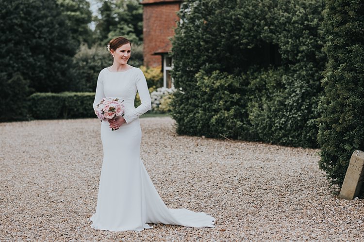 Orquidea Pronovias Lace Long Sleeve Dress Bride Bridal Burgundy Blush Minimal Elegant Barn Wedding http://www.rosshurley.com/