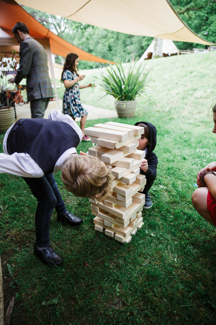 Giant Jenga Games Camp Festival Style Chilled Wedding http://www.memoriesmilestones.co.uk/