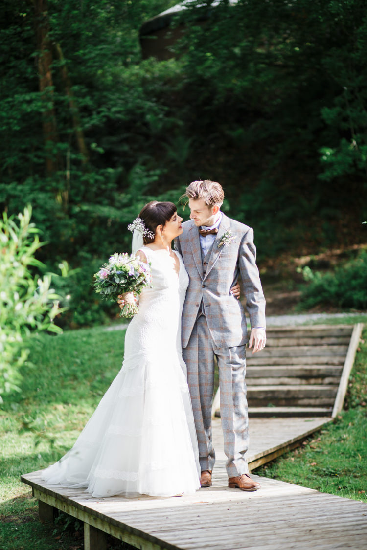 Tweed Suit Groom Bow Tie Camp Festival Style Chilled Wedding http://www.memoriesmilestones.co.uk/