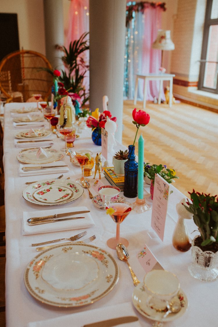 Table Decor Flowers Place Setting Retro Kitsch Pastel Mint Pink Wedding Ideas http://www.beckyryanphotography.co.uk/