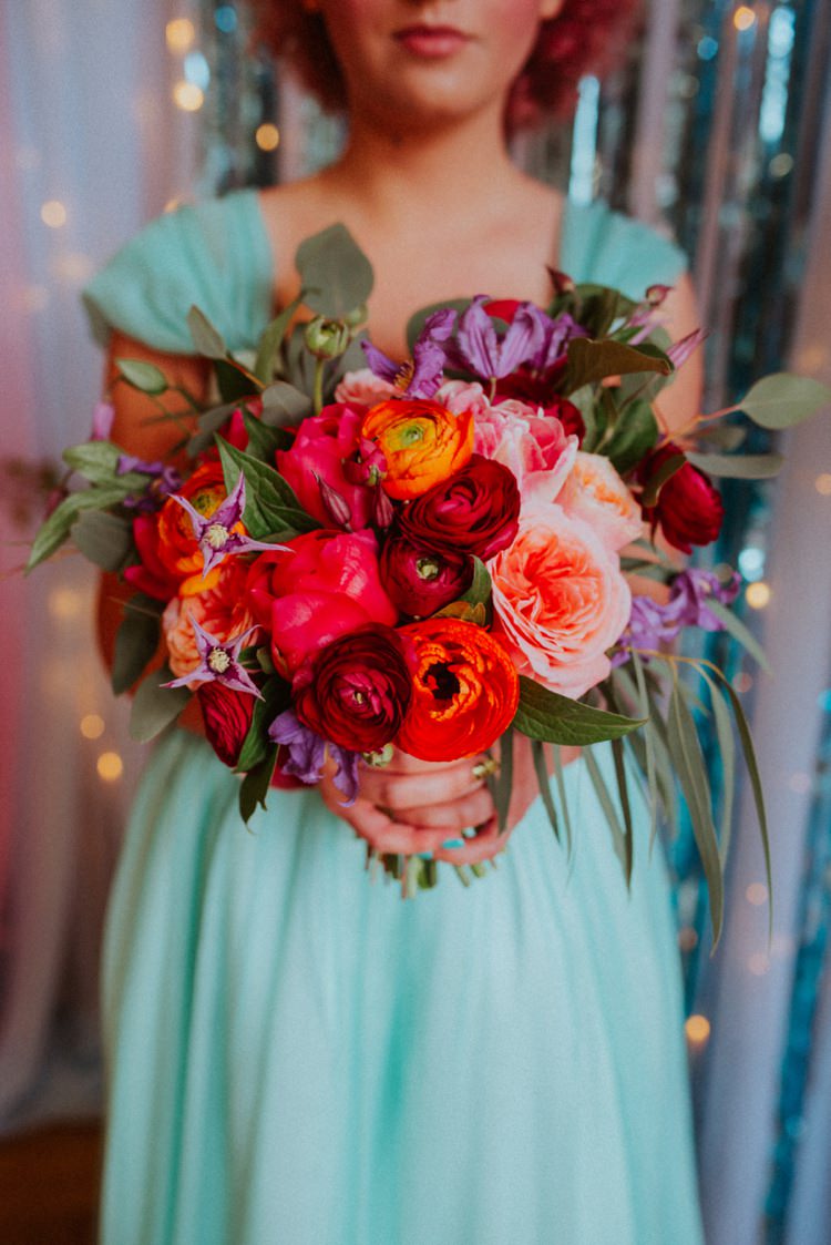 Bouquet Flowers Bride Bridal Peony Rose Ranunculus Retro Kitsch Pastel Mint Pink Wedding Ideas http://www.beckyryanphotography.co.uk/
