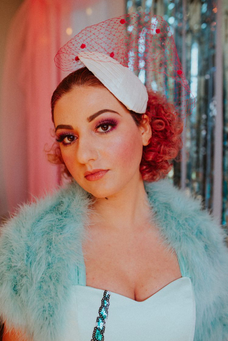 Make Up Bride Bridal Alternative Retro Kitsch Pastel Mint Pink Wedding Ideas http://www.beckyryanphotography.co.uk/