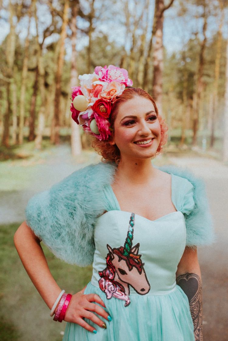 Unicorn Dress Bride Bridal Sequin Gown Retro Kitsch Pastel Mint Pink Wedding Ideas http://www.beckyryanphotography.co.uk/