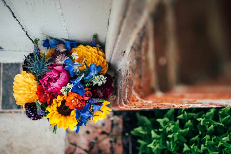 Colourful Hand Made Rustic Barn Flower Filled Wedding http://www.threeflowersphotography.co.uk/