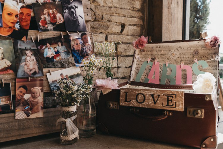 Suitcase Card Eclectic Cool Glam Barn Wedding http://luciusfoxphotography.com/ http://www.stevebridgwoodphotography.co.uk/