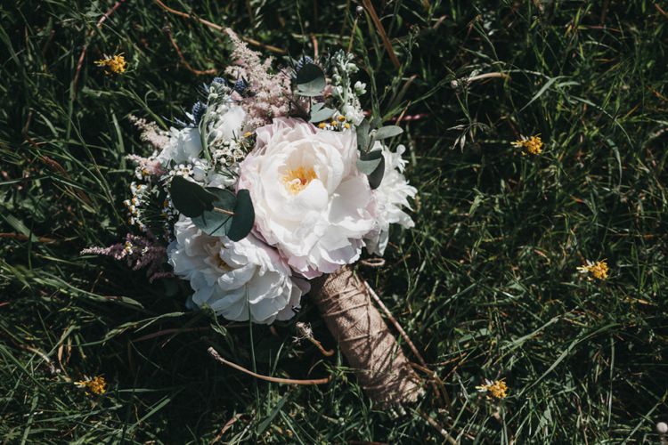Peony Astilbe Bouquet Flowers Bride Bridal Eclectic Cool Glam Barn Wedding http://luciusfoxphotography.com/ http://www.stevebridgwoodphotography.co.uk/