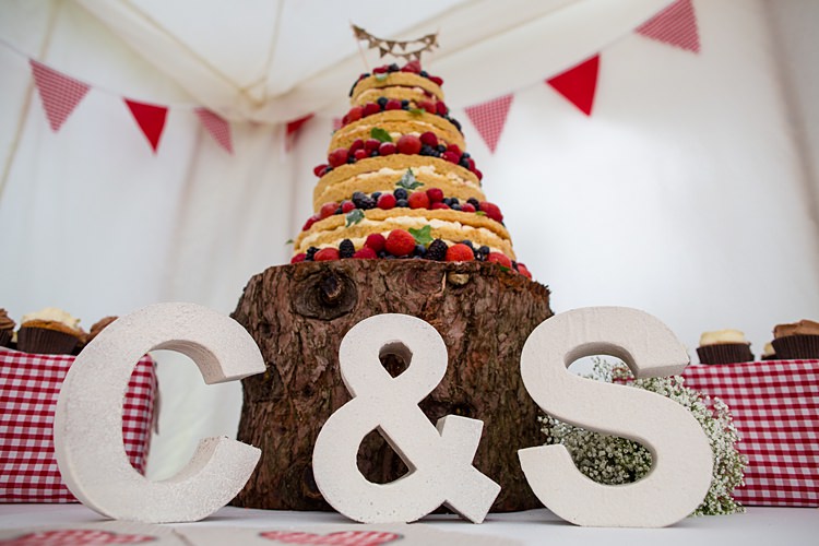 Naked Cake Log Stand Country Rustic Picnic Marquee Wedding https://www.binkynixon.com/