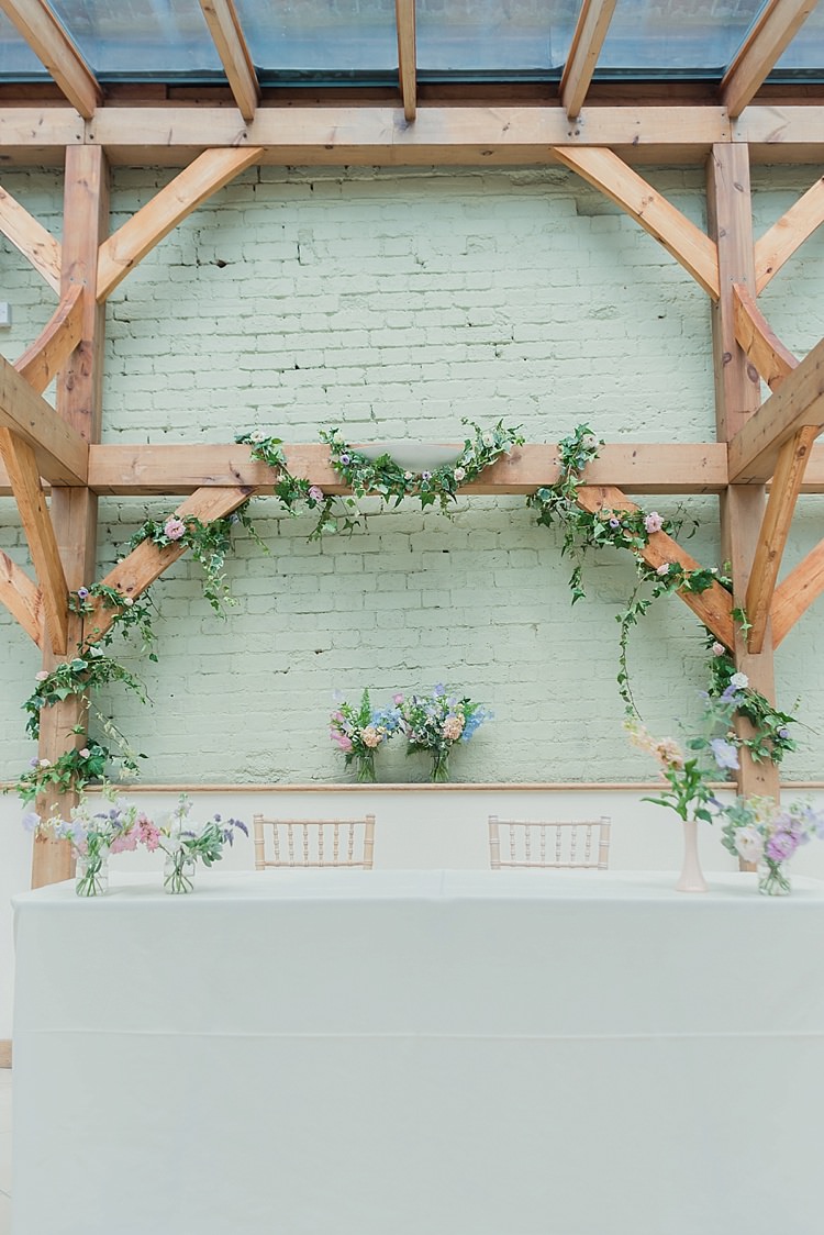 Top Tables Flower Arch Garland Decor Reception Pretty Light English Country Garden Wedding http://kerriemitchell.co.uk/