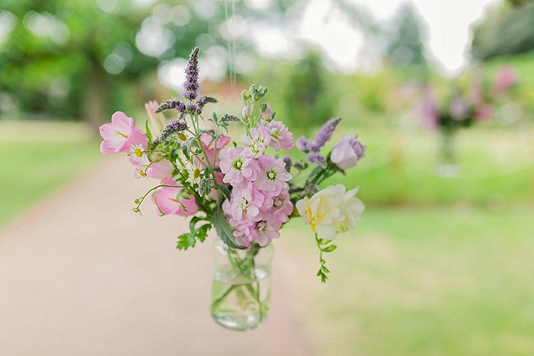 Flowers Jars Hanging Pretty Light English Country Garden Wedding http://kerriemitchell.co.uk/