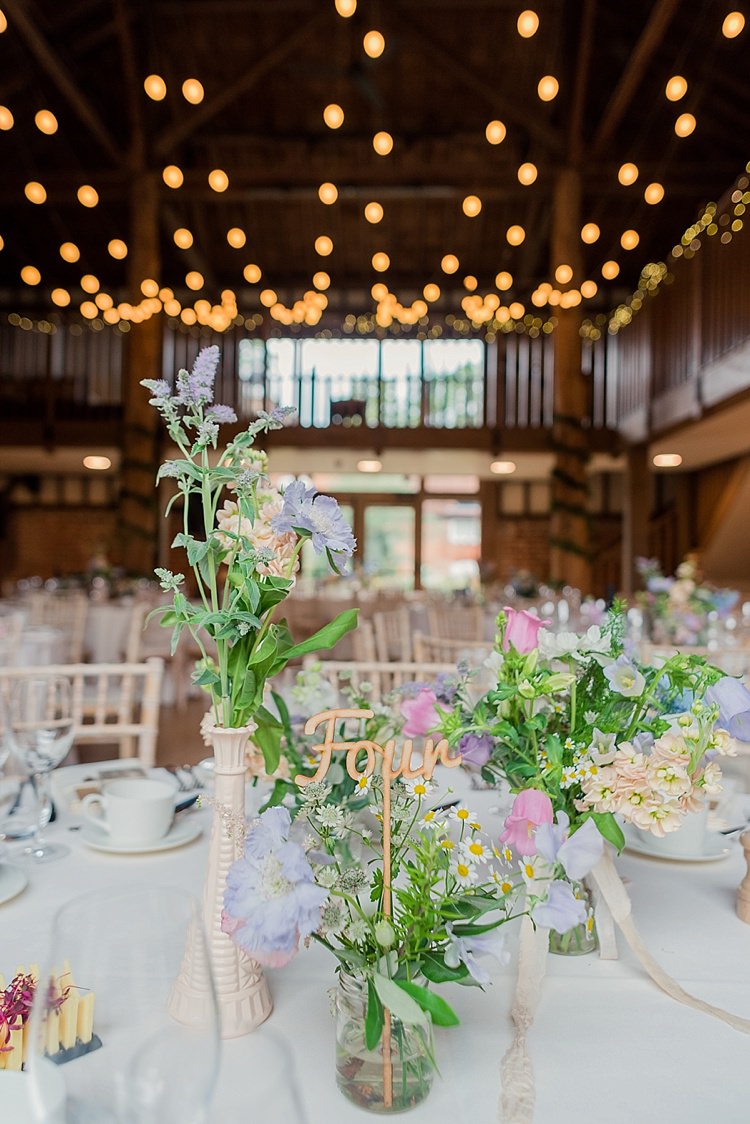 Table Centrepiece Flowers Jars Pastel Vases Pretty Light English Country Garden Wedding http://kerriemitchell.co.uk/