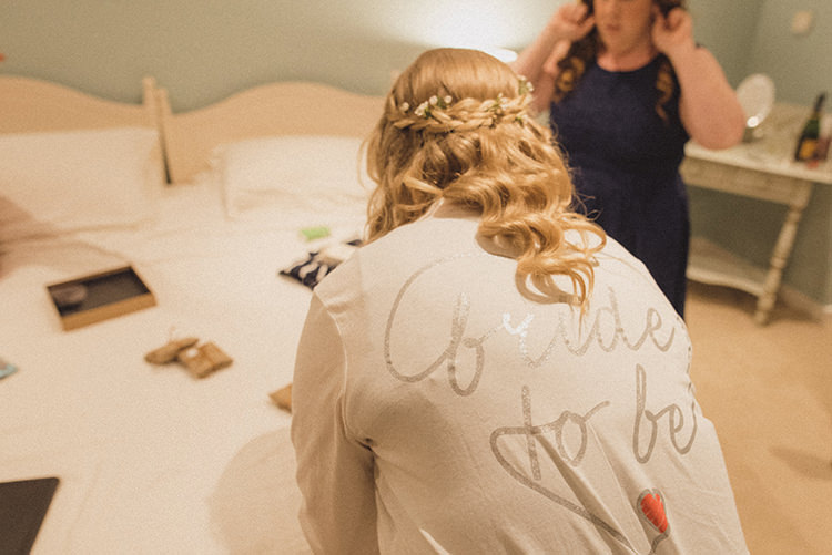 Bride Bridal Dressing Gown DIY Rustic Woodland Marquee Wedding http://www.rebeccadouglas.co.uk/