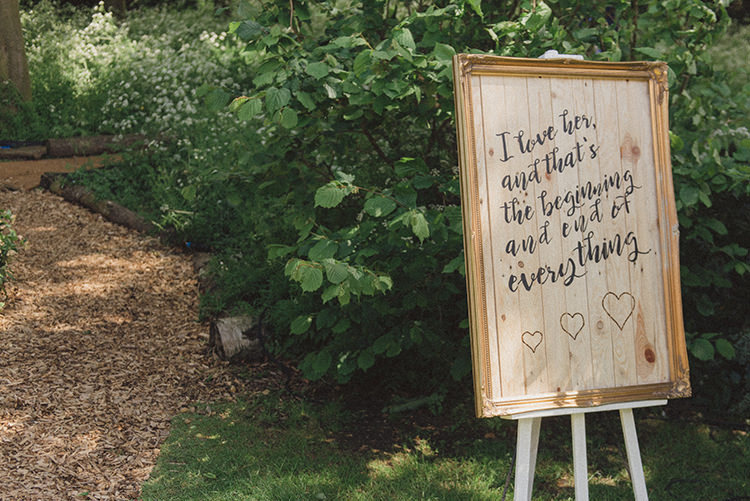 Love Quote Sign Wooden Frame Calligraphy DIY Rustic Woodland Marquee Wedding http://www.rebeccadouglas.co.uk/
