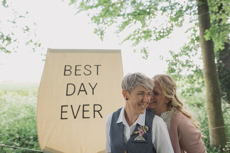 Best Day Ever Banner DIY Rustic Woodland Marquee Wedding http://www.rebeccadouglas.co.uk/