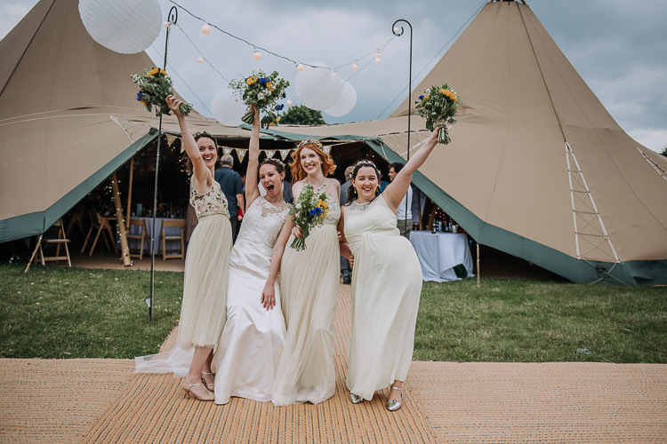 Mismatched Yellow Bridesmaid Dresses DIY Outdoor Tipi Vineyard Wedding http://www.kazooieloki.co.uk/