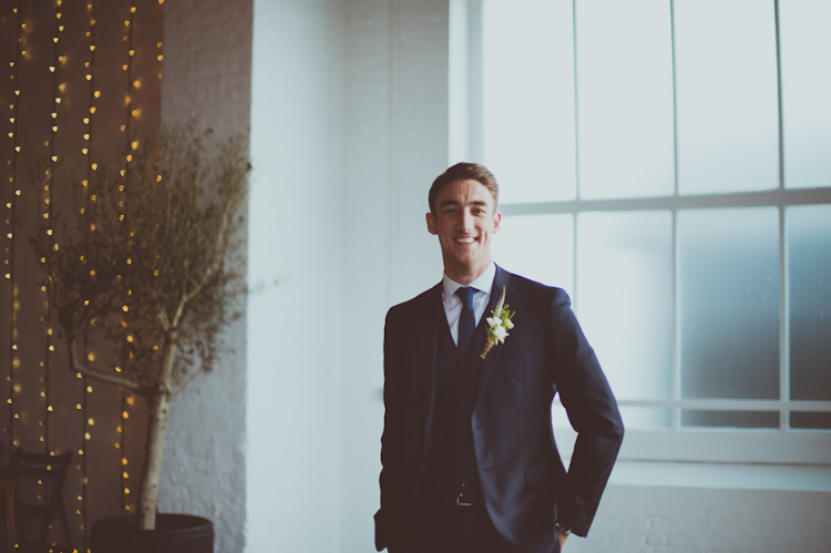 Reiss Suit Groom Urban Industrial Chic Warehouse Wedding http://sashaweddings.co.uk/