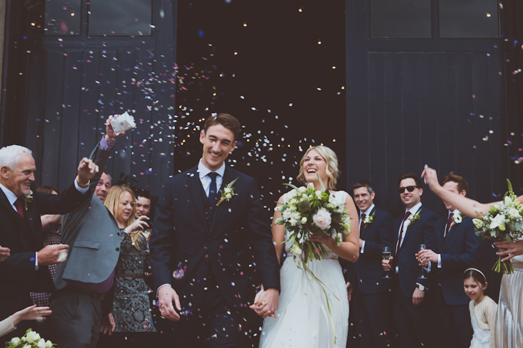 Confetti Throw Bride Groom Urban Industrial Chic Warehouse Wedding http://sashaweddings.co.uk/