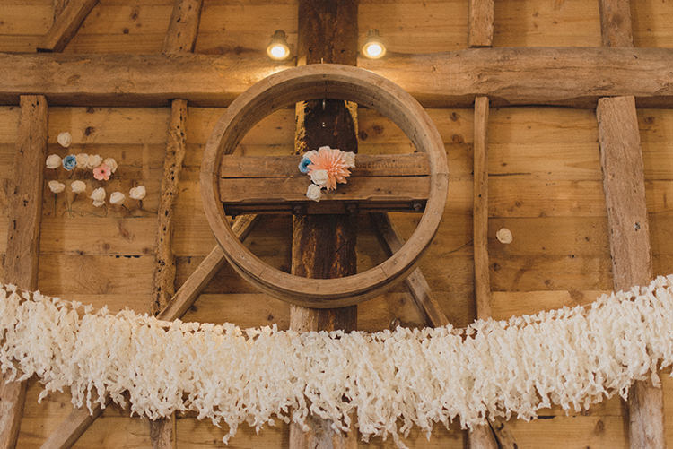 Rag Bunting Decor Garland Relaxed Home Made Love Barn Wedding http://www.rebeccadouglas.co.uk/