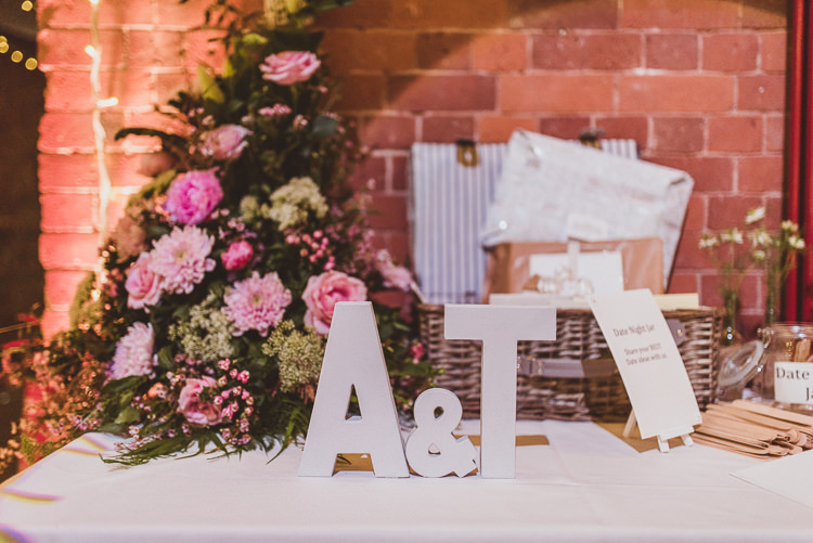 Guestbook Card Table Hamper Letters Floral Flowers Rose Peony Enchanting Woods Inspired Country Wedding http://alexapenberthy.com/