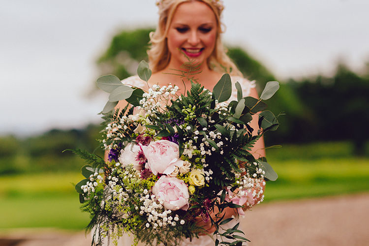 Bride Bridal Bouquet Peonies Gypsophila Foliage Humanist Hand Made Orchard Garden Wedding http://www.curiousrosephotography.com/