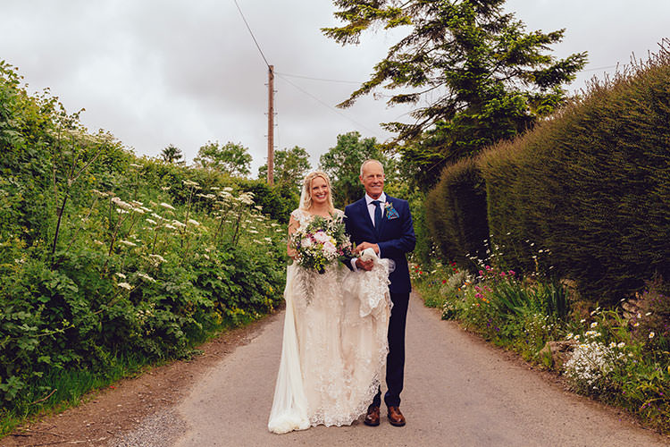 Bride Bridal Maggie Sottero Dress Gown Embroidery Overlay Bouquet Peonies Humanist Hand Made Orchard Garden Wedding http://www.curiousrosephotography.com/