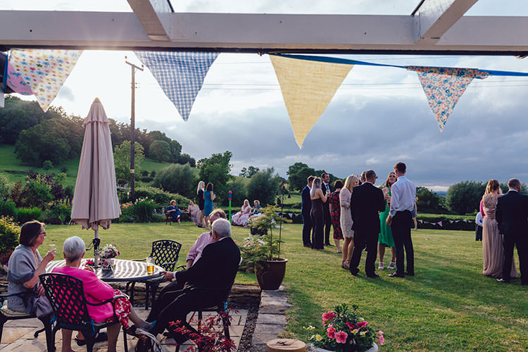 Reception Outdoor Bunting Humanist Hand Made Orchard Garden Wedding http://www.curiousrosephotography.com/