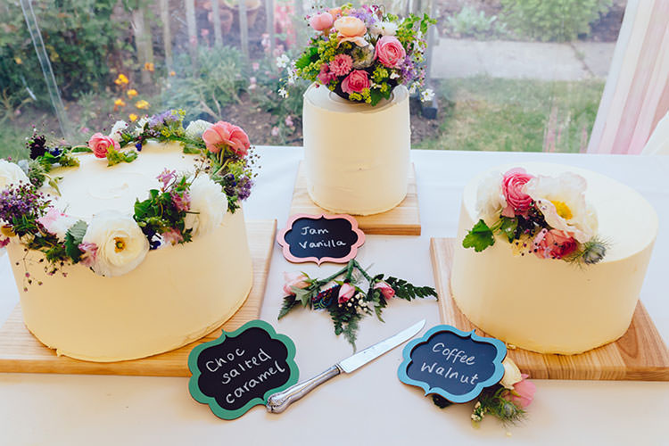 Cake Table Single Tier Buttercream Floral Decoration Peonies Humanist Hand Made Orchard Garden Wedding http://www.curiousrosephotography.com/