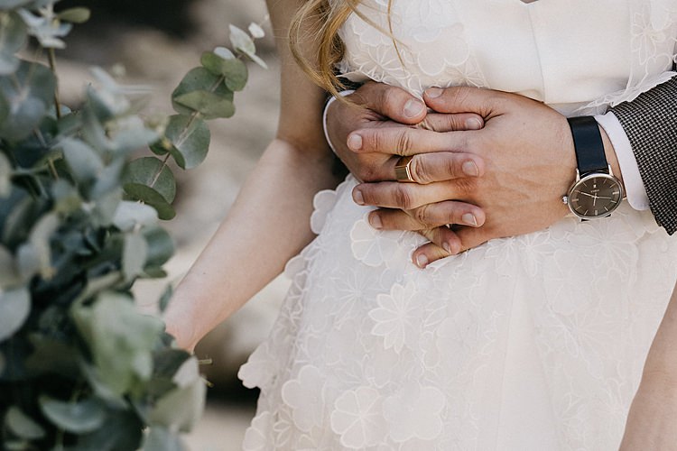 Bride Groom Hands Whimsical Greenery Wedding Ideas Sea http://eglejo.lt/