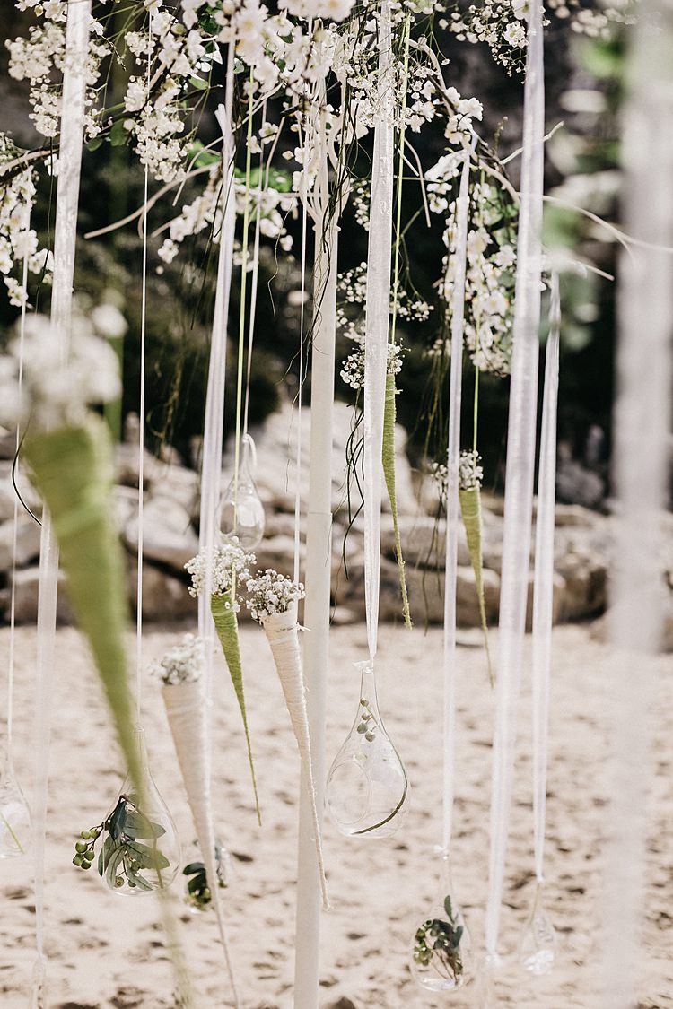 Beach Ribbon Arch Whimsical Greenery Wedding Ideas Sea http://eglejo.lt/