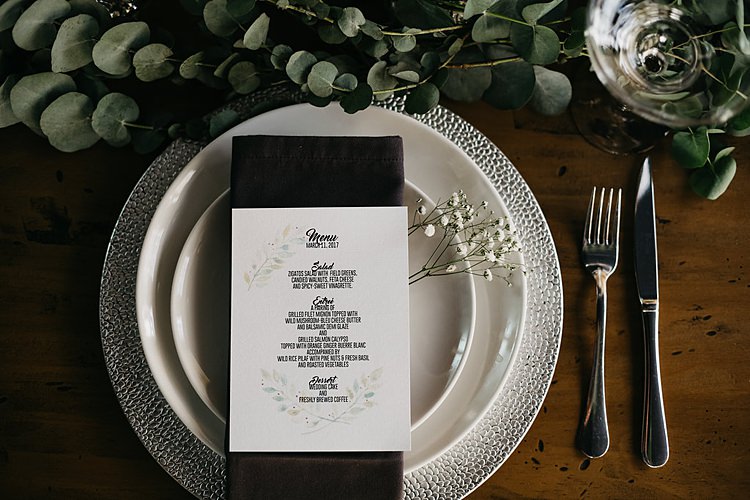 Place Setting Whimsical Greenery Wedding Ideas Sea http://eglejo.lt/