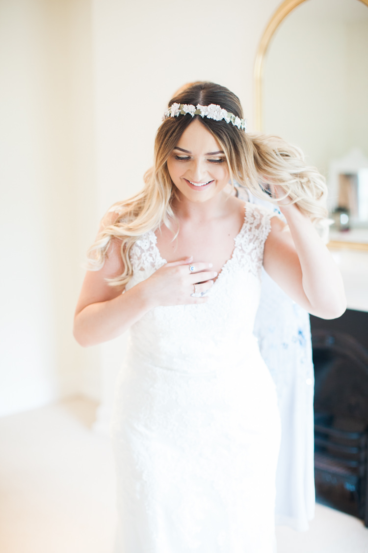 Flower Crown Accessory Band Bride Bridal Beautifully Authentic Rustic Country House Wedding https://www.nikkismoments.com/