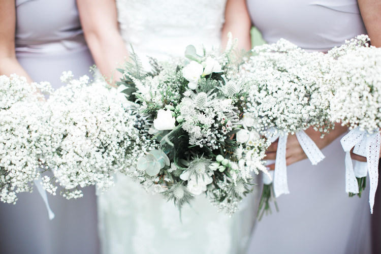 Gyp Gypsophila Bridesmaid Bouquets Flowers Beautifully Authentic Rustic Country House Wedding https://www.nikkismoments.com/