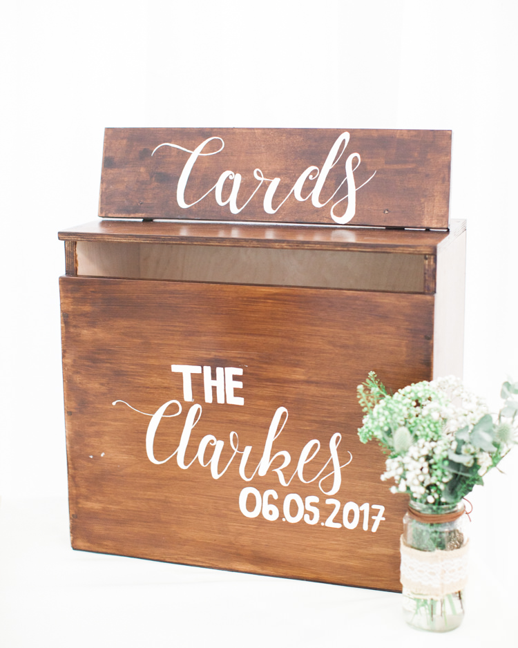 Wooden Card Box Personalised Beautifully Authentic Rustic Country House Wedding https://www.nikkismoments.com/