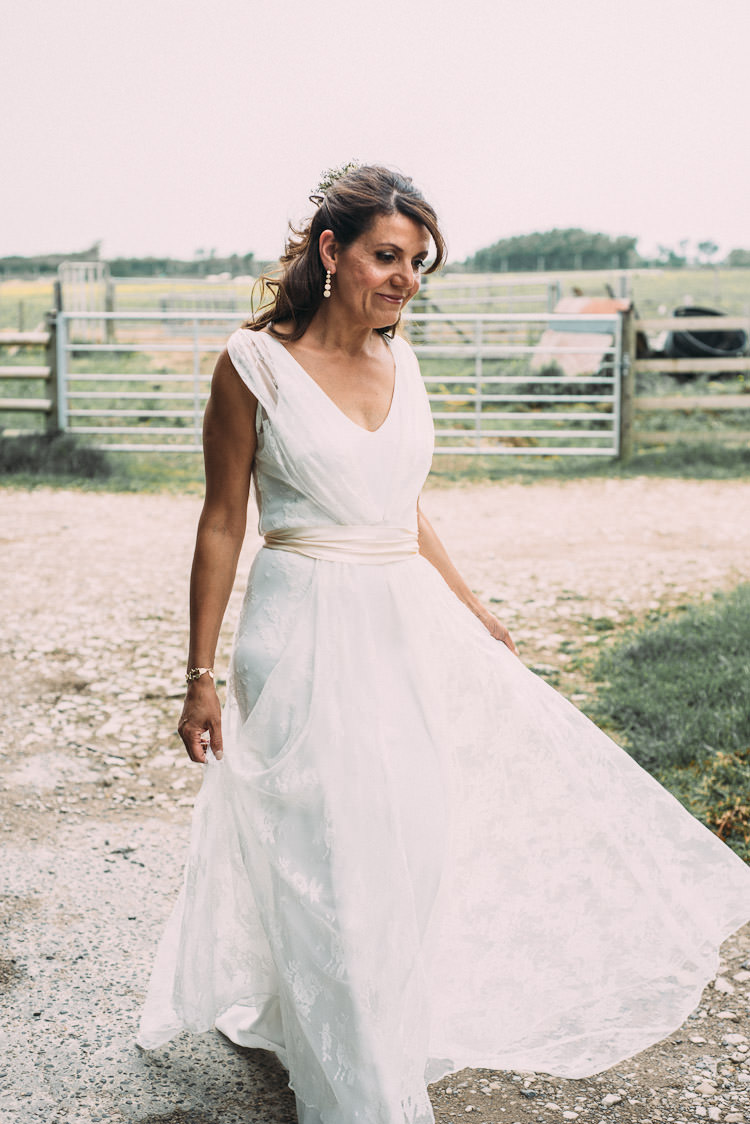Bride Bridal Charlie Brear Dress Gown Sash Sleeveless Overlay Fun Laid Back DIY Rustic Marquee Wedding http://www.louisegriffinphotography.com/