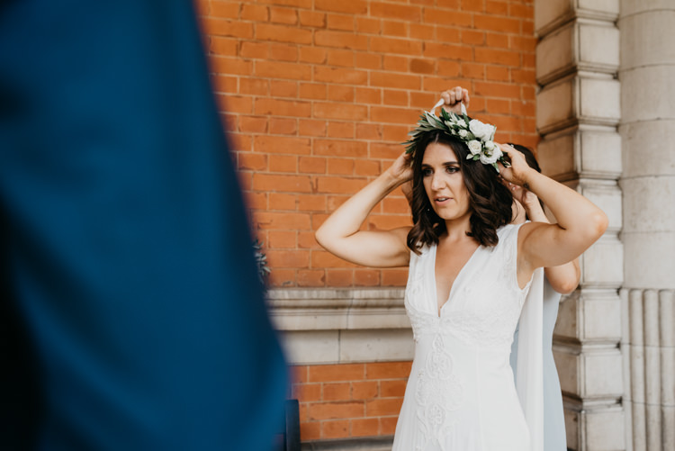 Flower Crown Bride Bridal Boho Fun Loving University Wedding http://andrewbrannanphotography.co.uk/
