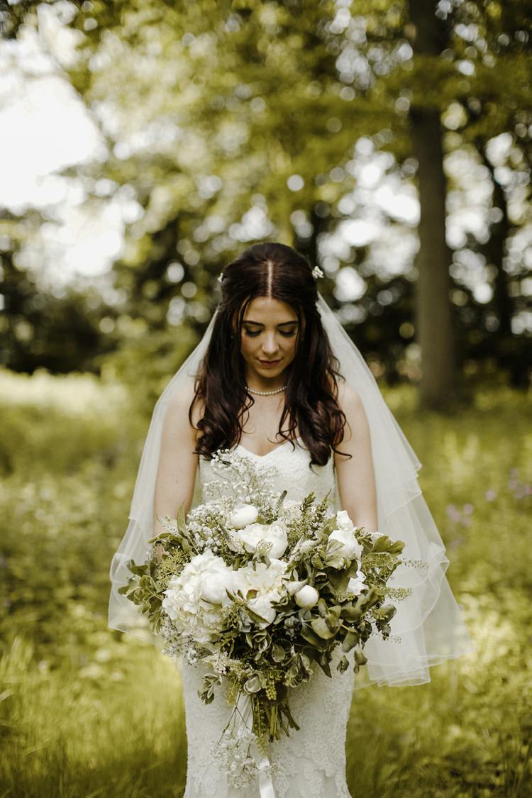 Large Bouquet Bride Bridal Flowers White Foliage Peony Gypsophila Hydrangea Nostalgic Playful Greenery Floral Garden Wedding http://jesspetrie.com/