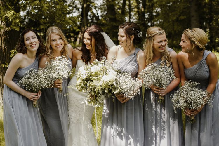 Gypsophila Bouquets Flowers Bridesmaids Nostalgic Playful Greenery Floral Garden Wedding http://jesspetrie.com/ 
