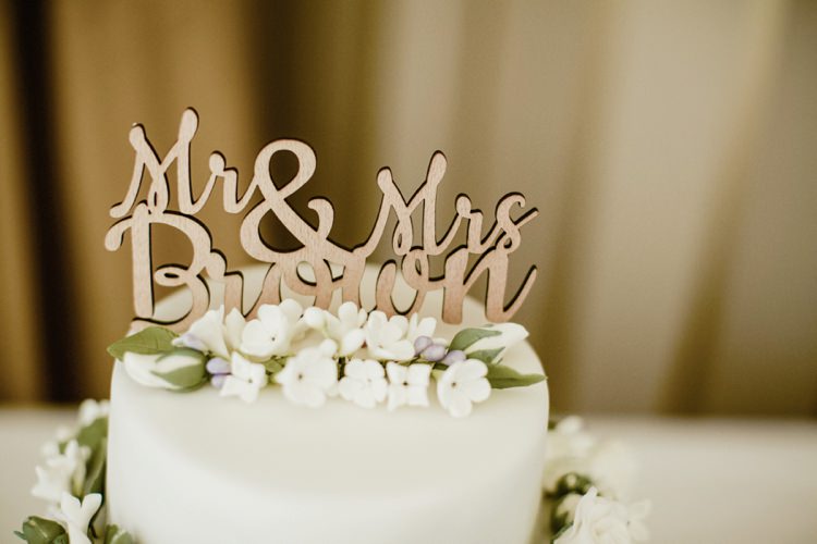 Laser Cut Wooden Personal Cake Topper Nostalgic Playful Greenery Floral Garden Wedding http://jesspetrie.com/ 