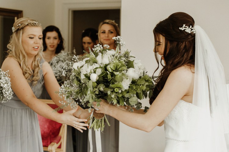 Large Bouquet Bride Bridal Flowers White Foliage Peony Gypsophila Hydrangea Nostalgic Playful Greenery Floral Garden Wedding http://jesspetrie.com/