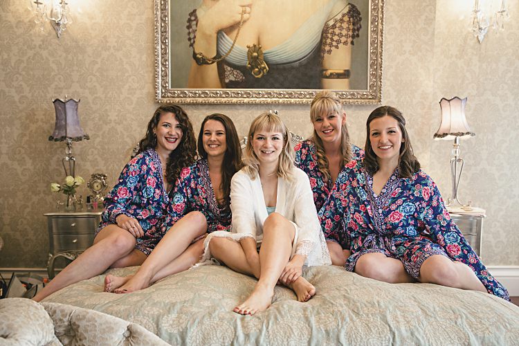 Floral Dressing Gowns Bride Bridesmaids Colourful Home Made Vintage City Wedding http://kat-hill.com/